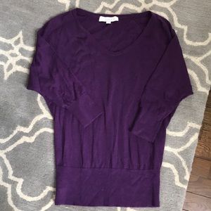 Size small LOFT purple 3/4 sleeve sweater